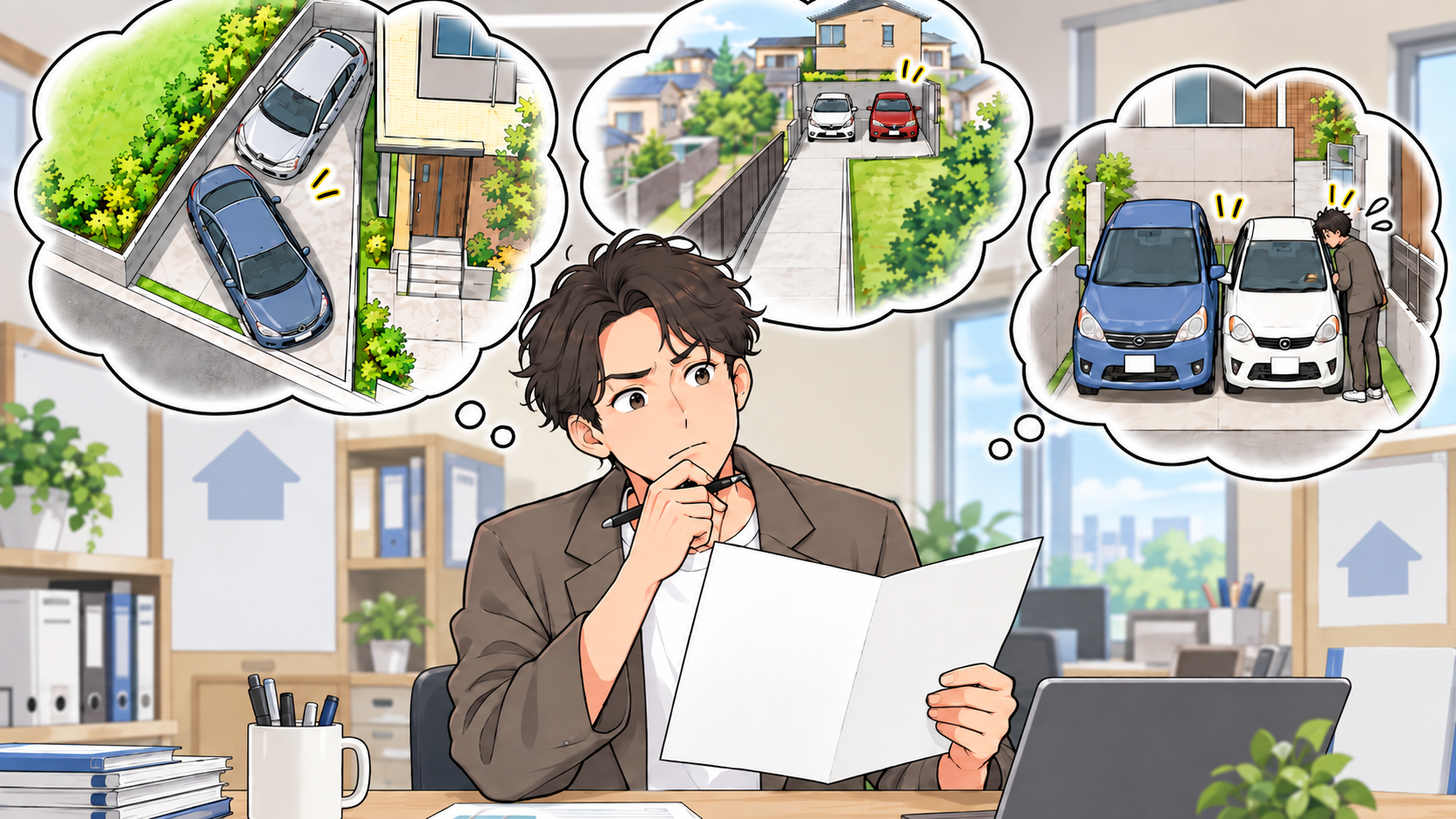 「駐車2台可」。その5文字には、続きがある。